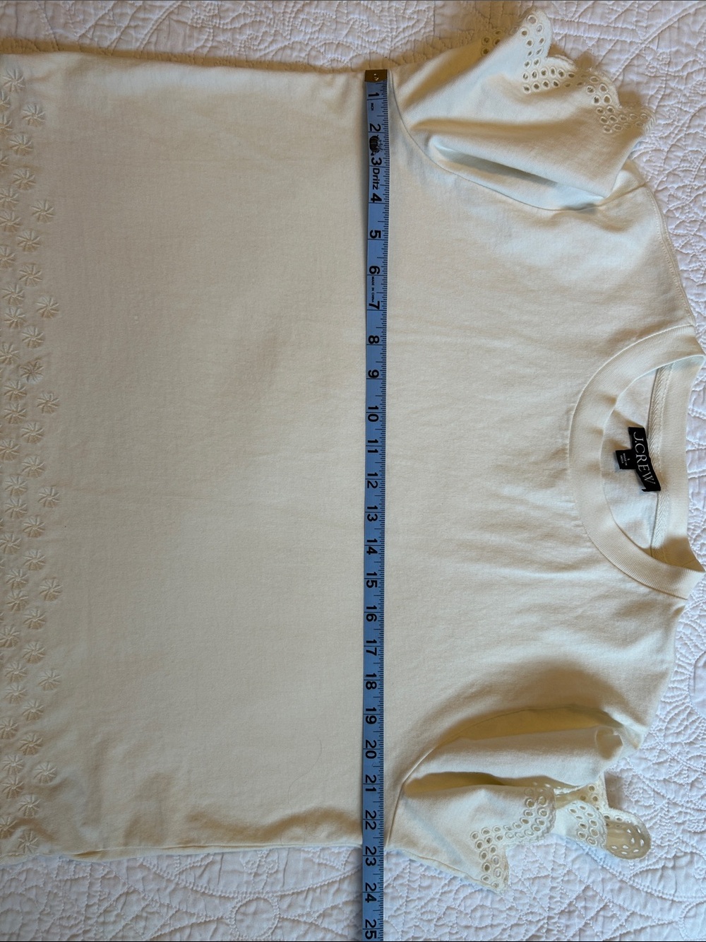 J crew Premium-weight relaxed scalloped T-shirt - Picture 4 of 7